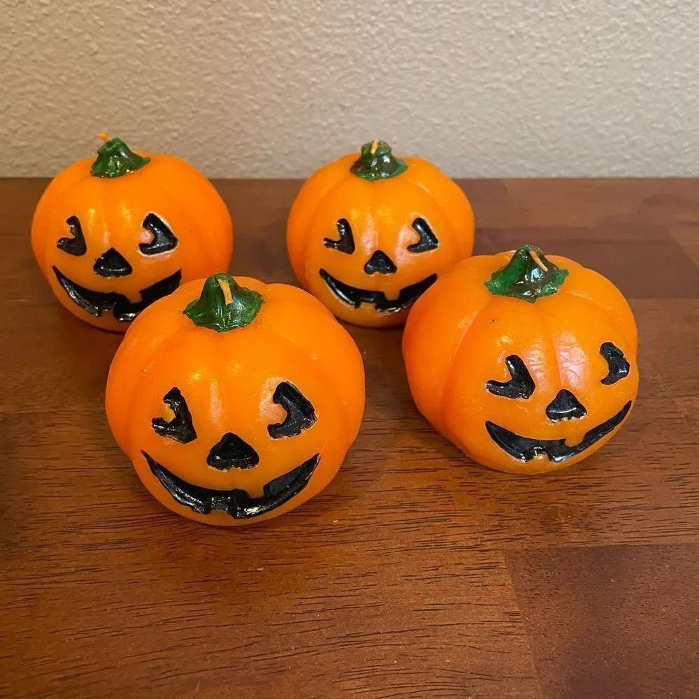 Vintage Hallmark Pumpkin Candles Set of 4